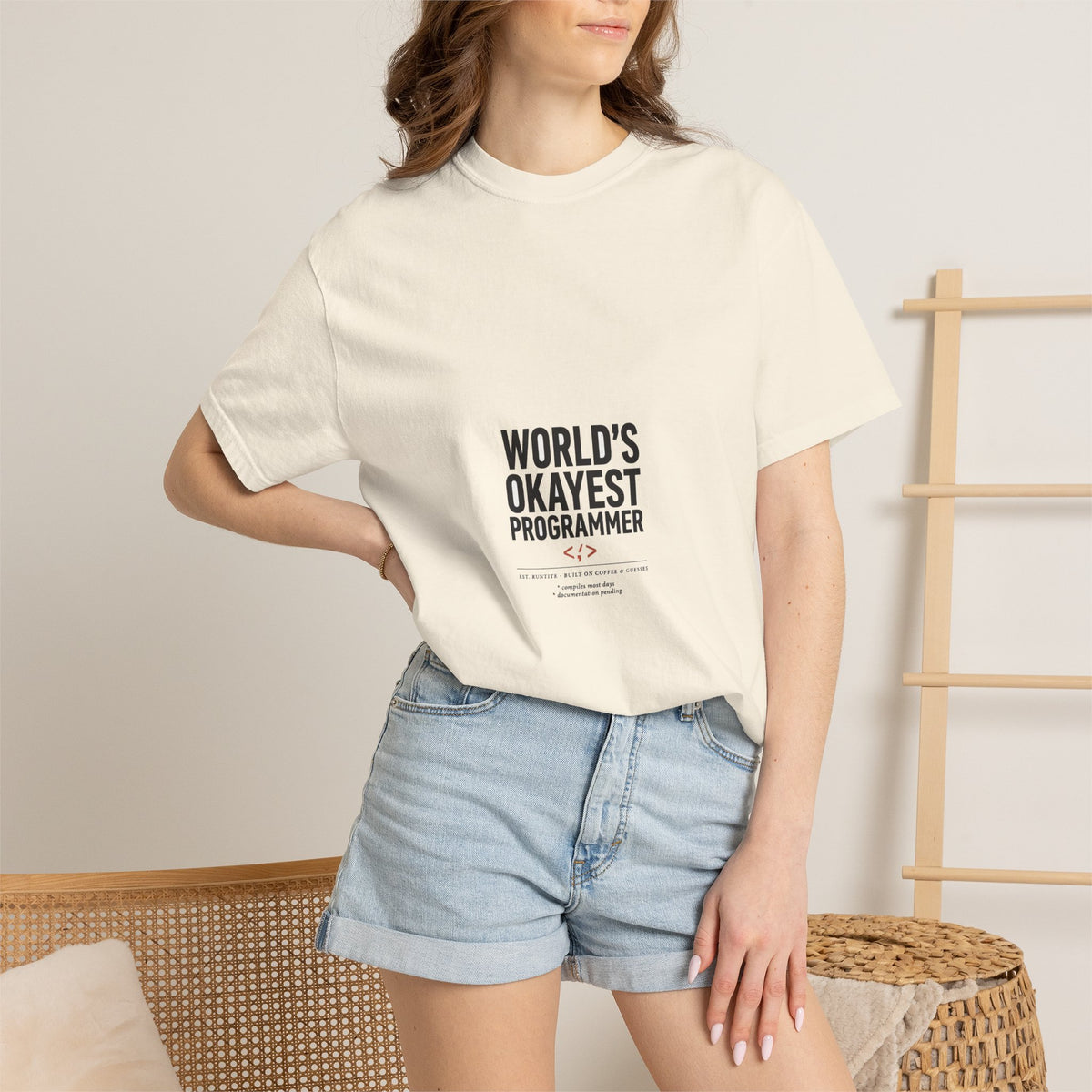 World's Okayest Programmer — Dev Humor Tee