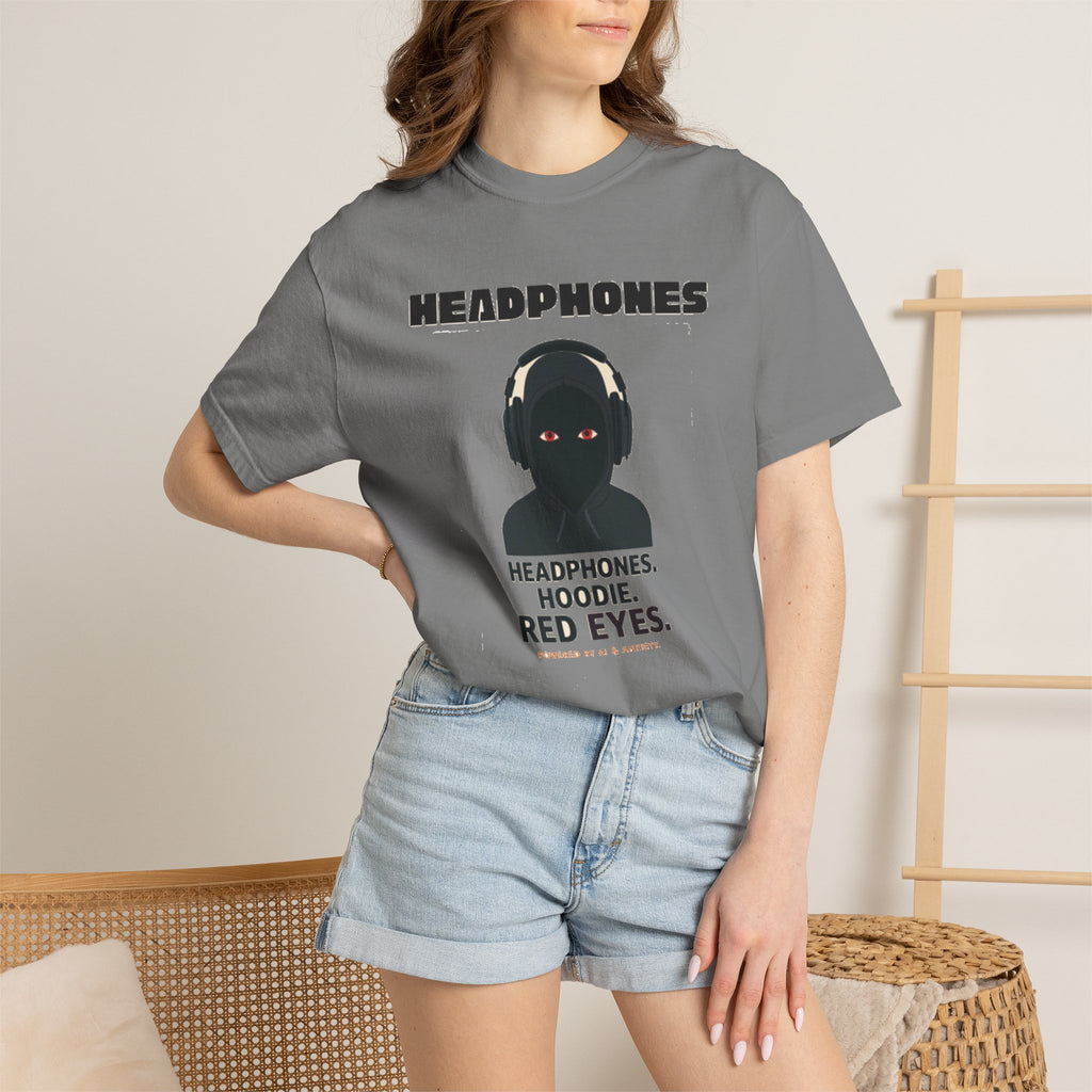 Headphones Hoodie Red Eyes — AI & Anxiety 2