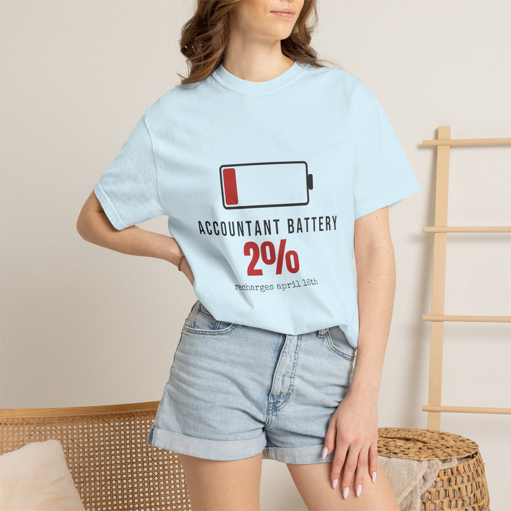 Accountant Battery Funny T-Shirt | Soft Unisex Tee | Sarcastic Gift