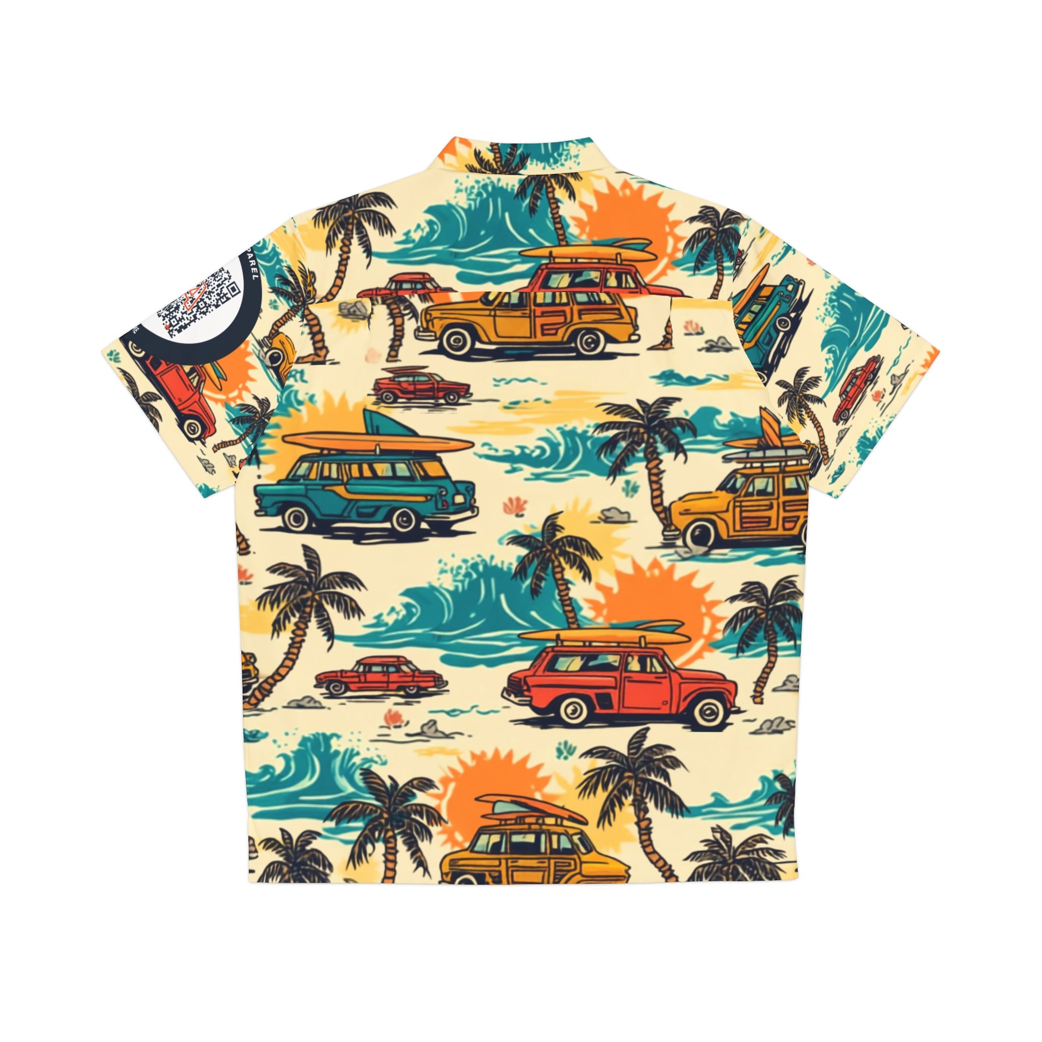 Retro Surf Woodie Hawaiian Camp Shirt