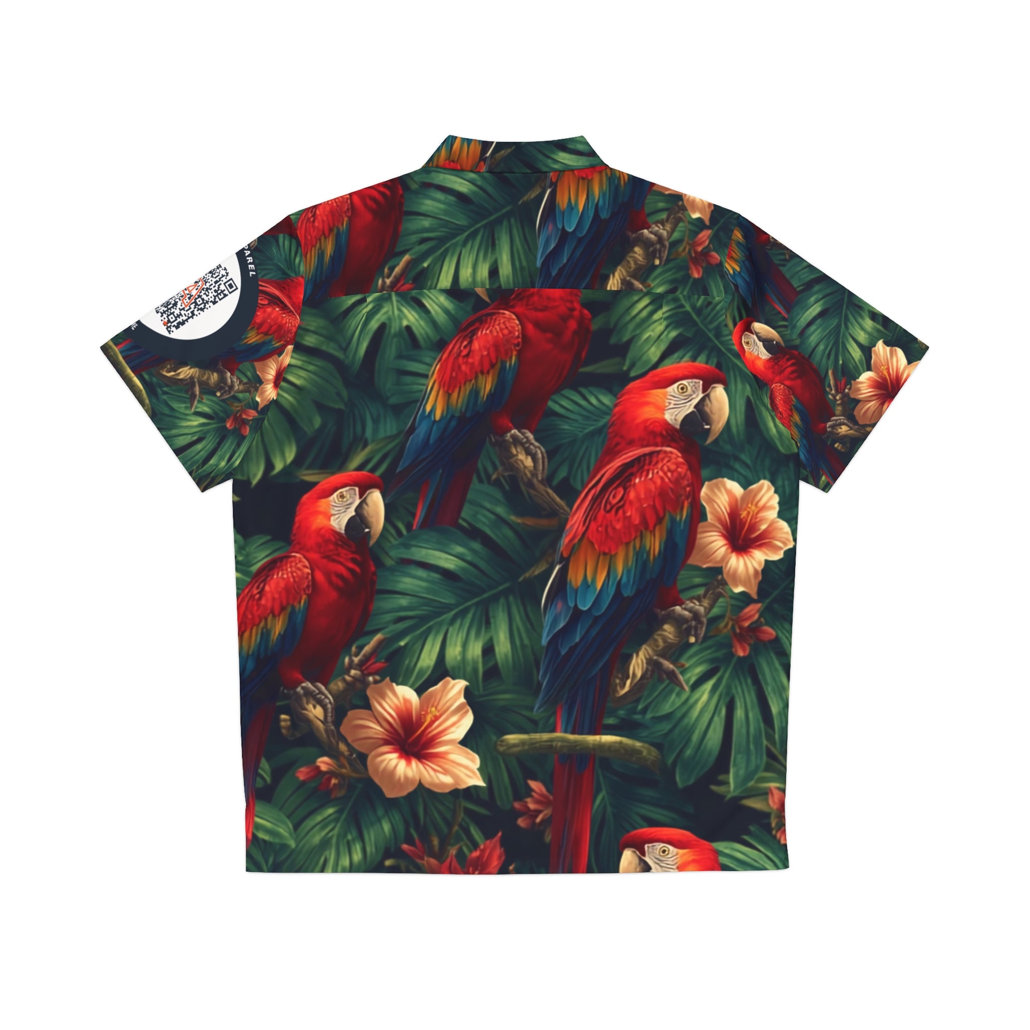 Tropical Parrots Macaws Hawaiian Camp Shirt