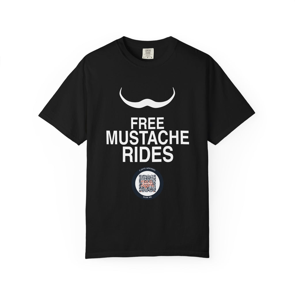 Free Mustache Rides - Funny Adult Humor T-Shirt