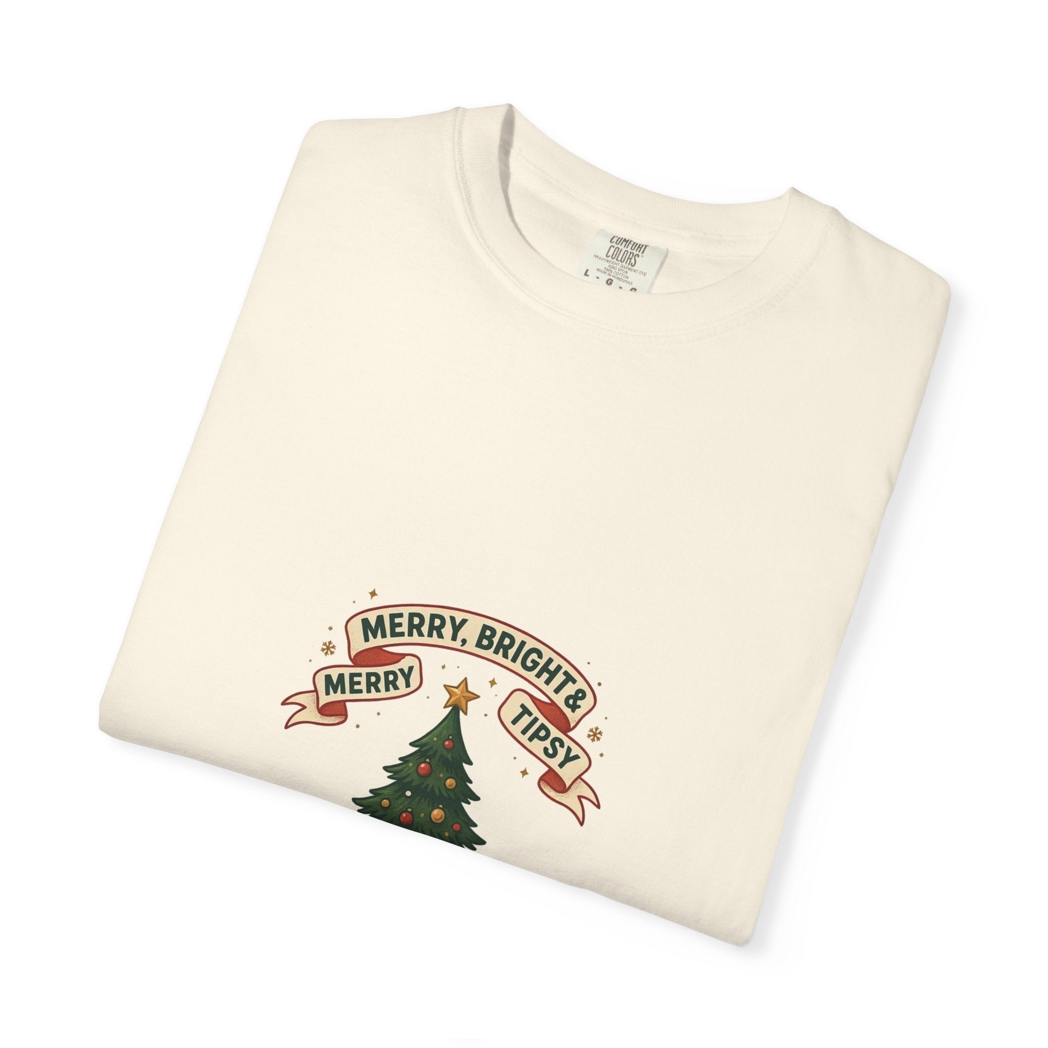 Merry, Bright & Slightly Tipsy — Funny Christmas Tee
